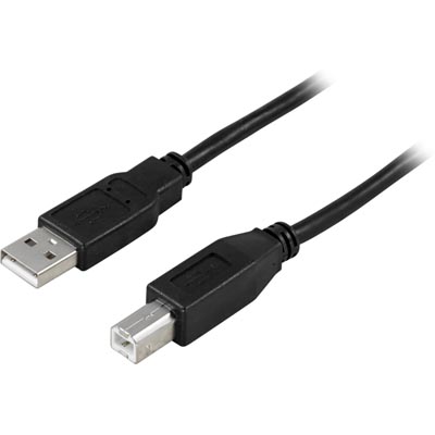 Deltaco USB 2.0 Cable, A Male - B Male, 5m, Black